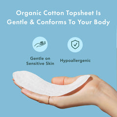 Rael panty liners provide maximum airflow with breathable materials for comfort.