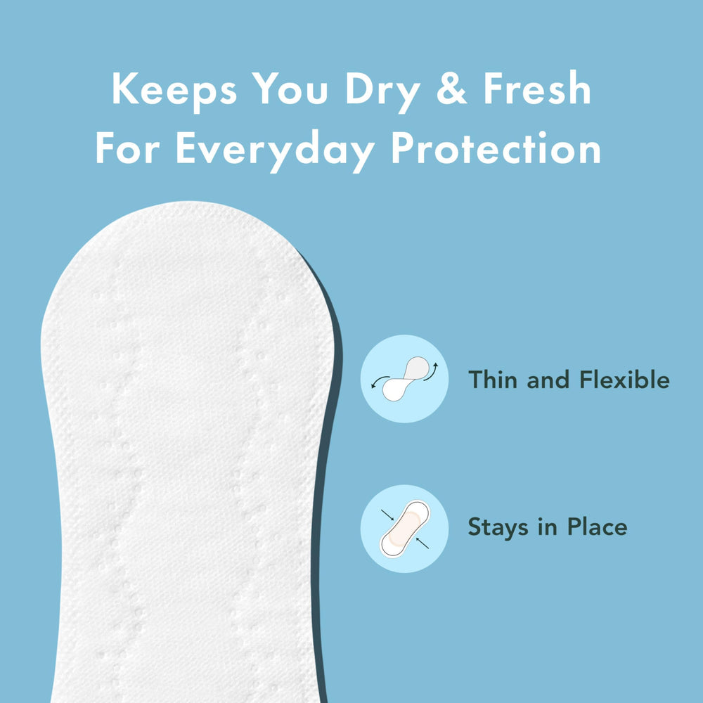 Rael panty liners feature a micro thin design for discreet, comfortable wear.