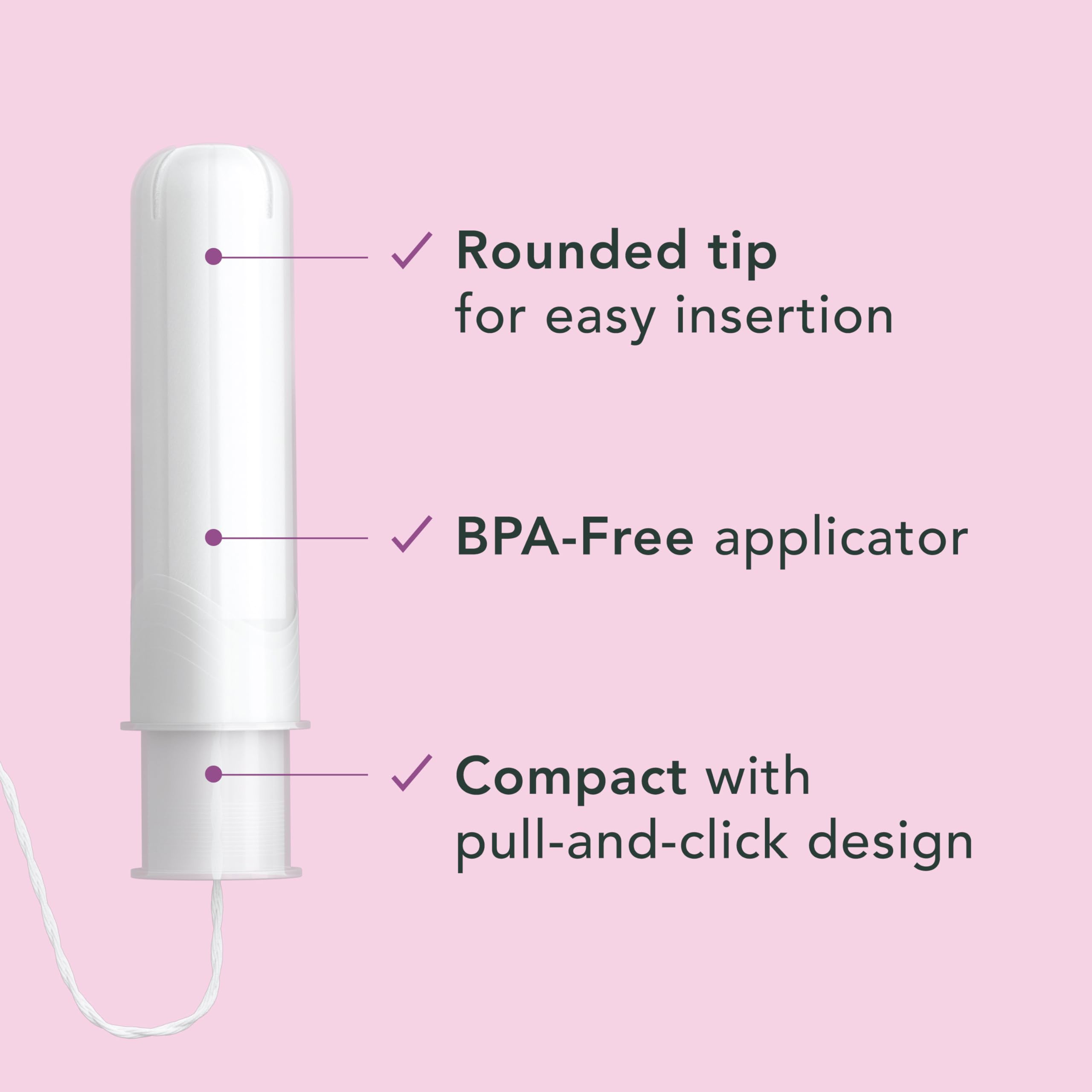 Rael compact applicator tampons, super absorbency for heavier days.