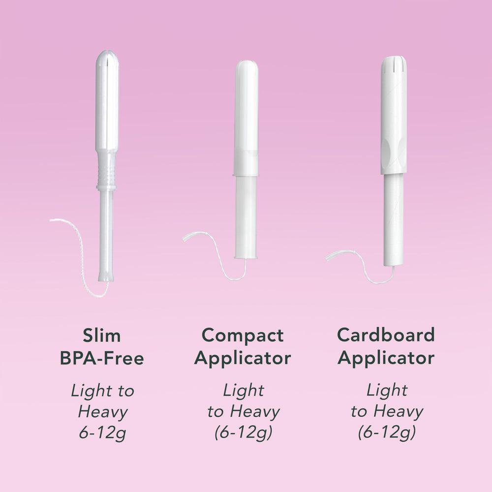 Rael tampons on-the-go packaging fit neatly in a purse.