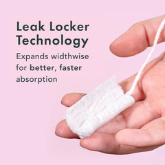 Rael tampons with organic cotton core offer natural, comfortable protection.