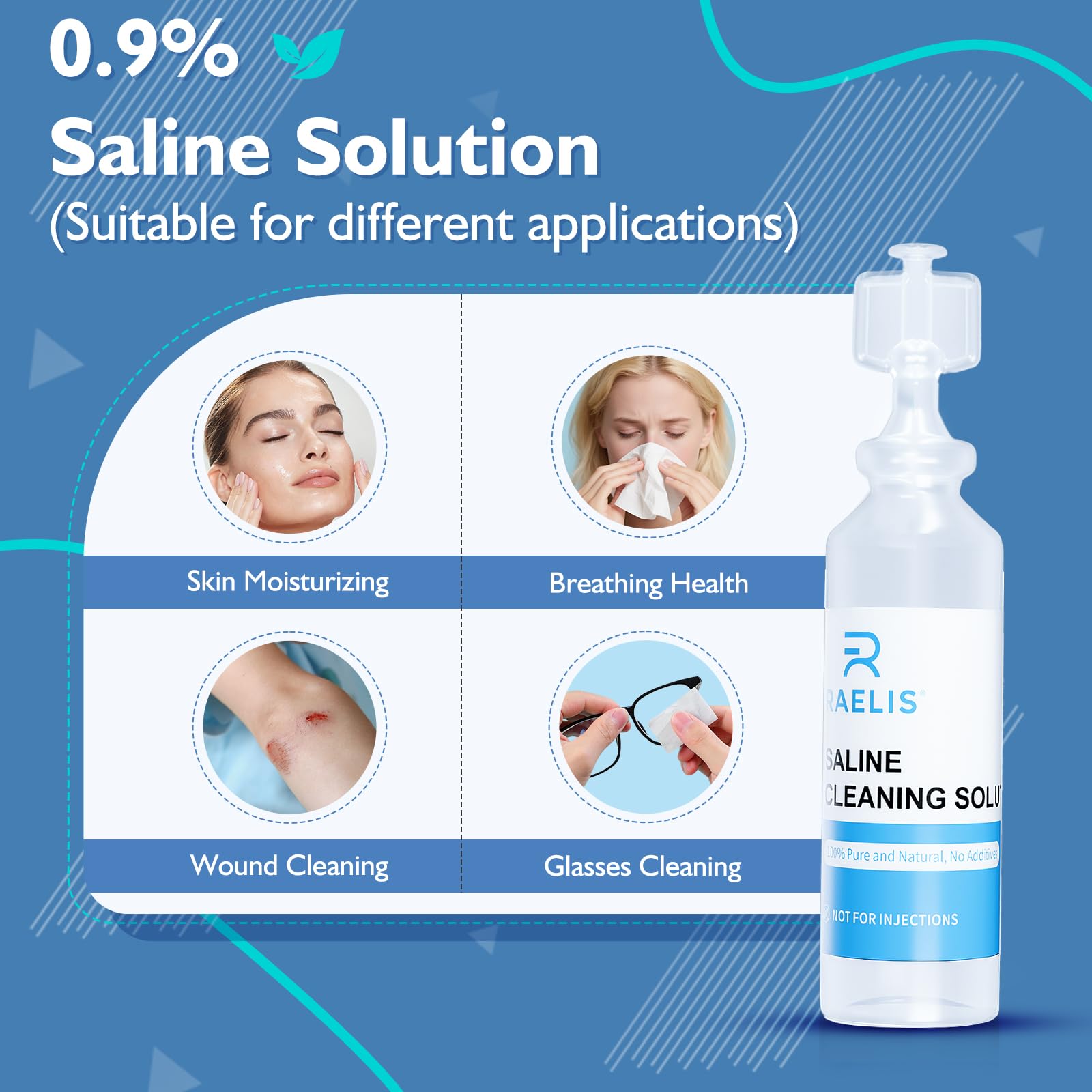 RAELIS saline solution 150ml total box for family use.