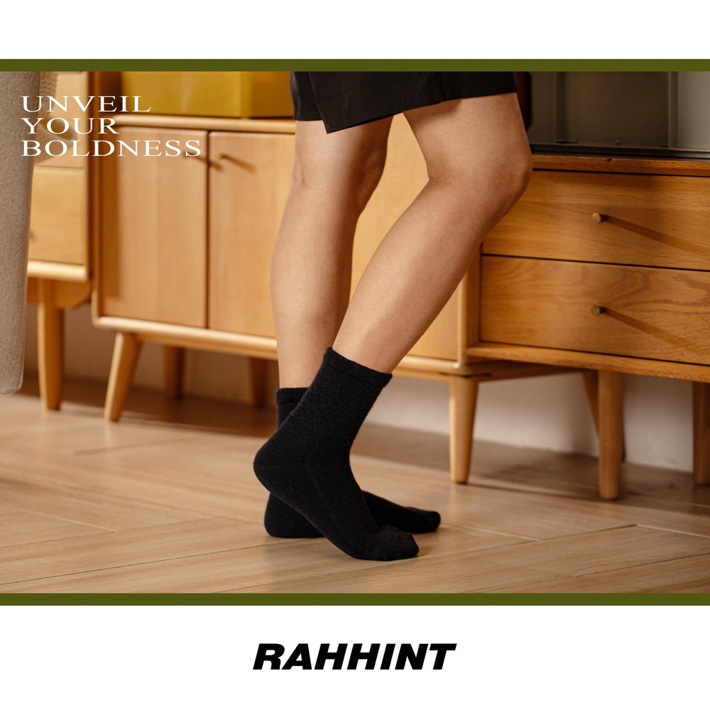 Rahhint warm wool sock delivering cozy insulation in cold weather.