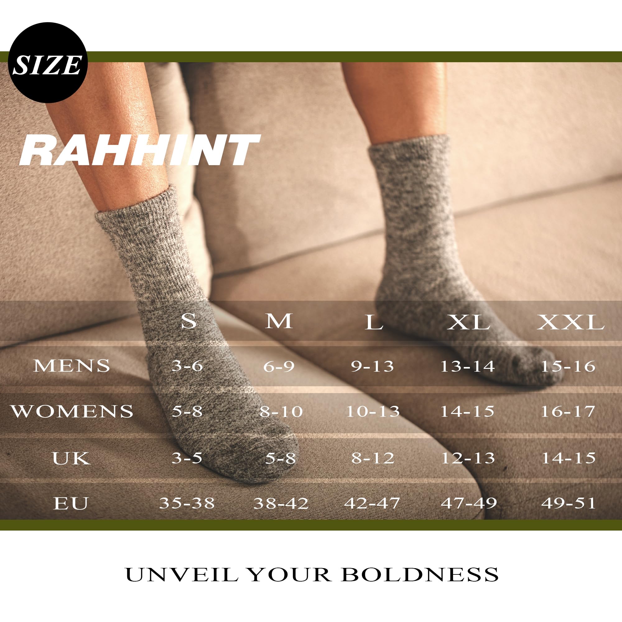 Rahhint Alpaca Wool Diabetic Socks durable daily wear with premium materials.