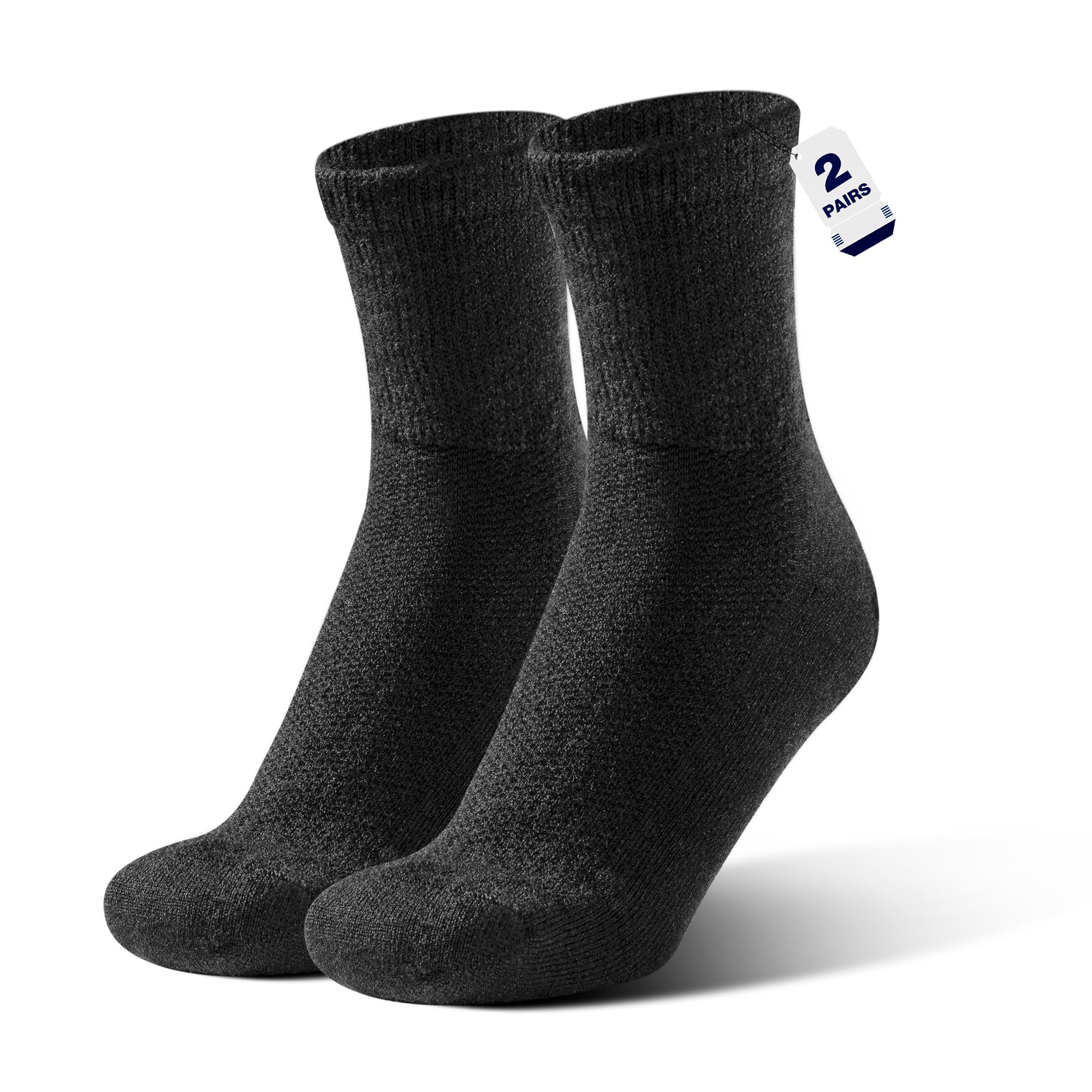 Rahhint Alpaca Wool Diabetic Socks, top view, breathable warmth for year-round comfort.