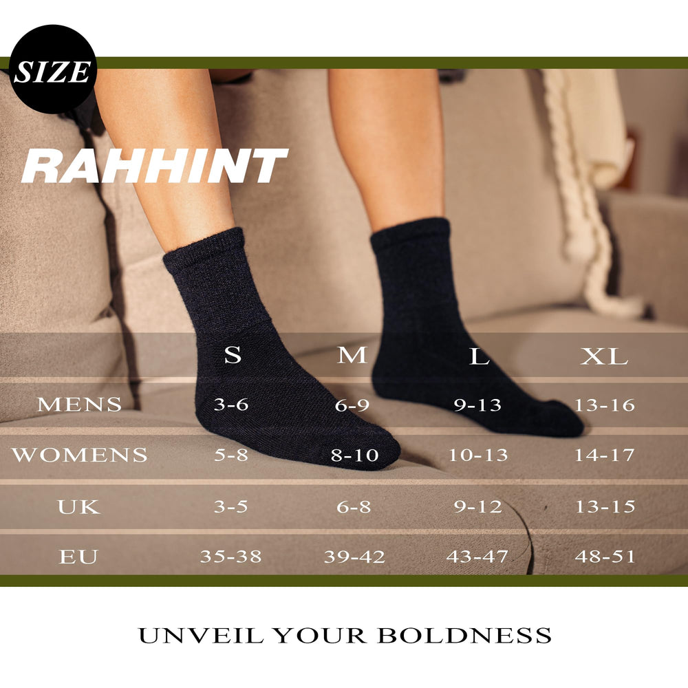 Rahhint wide-fit design image showing extra room for warmth and comfort.