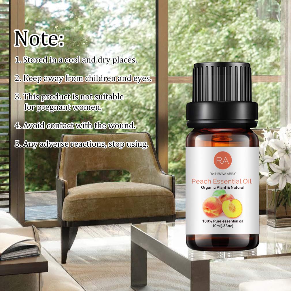 Rainbow Abby Aceite esencial de durazno para ambientar espacios con fragancia suave.