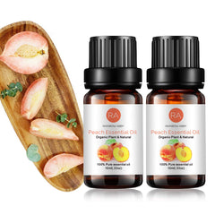 Rainbow Abby Aceite esencial de durazno en botella de 10 ml para aromaterapia.