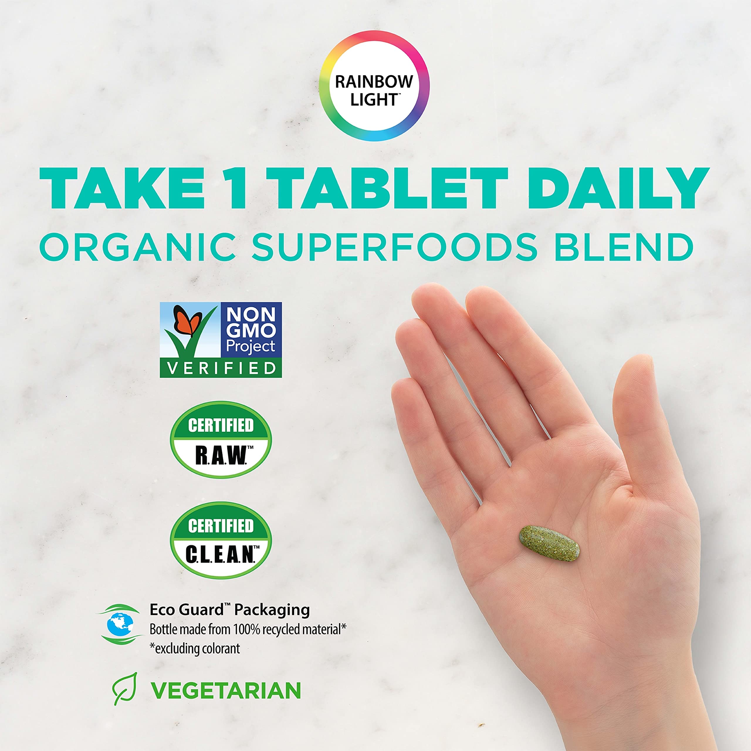 Non-GMO Project Verified seal on Rainbow Light Active Adult 50+ packaging