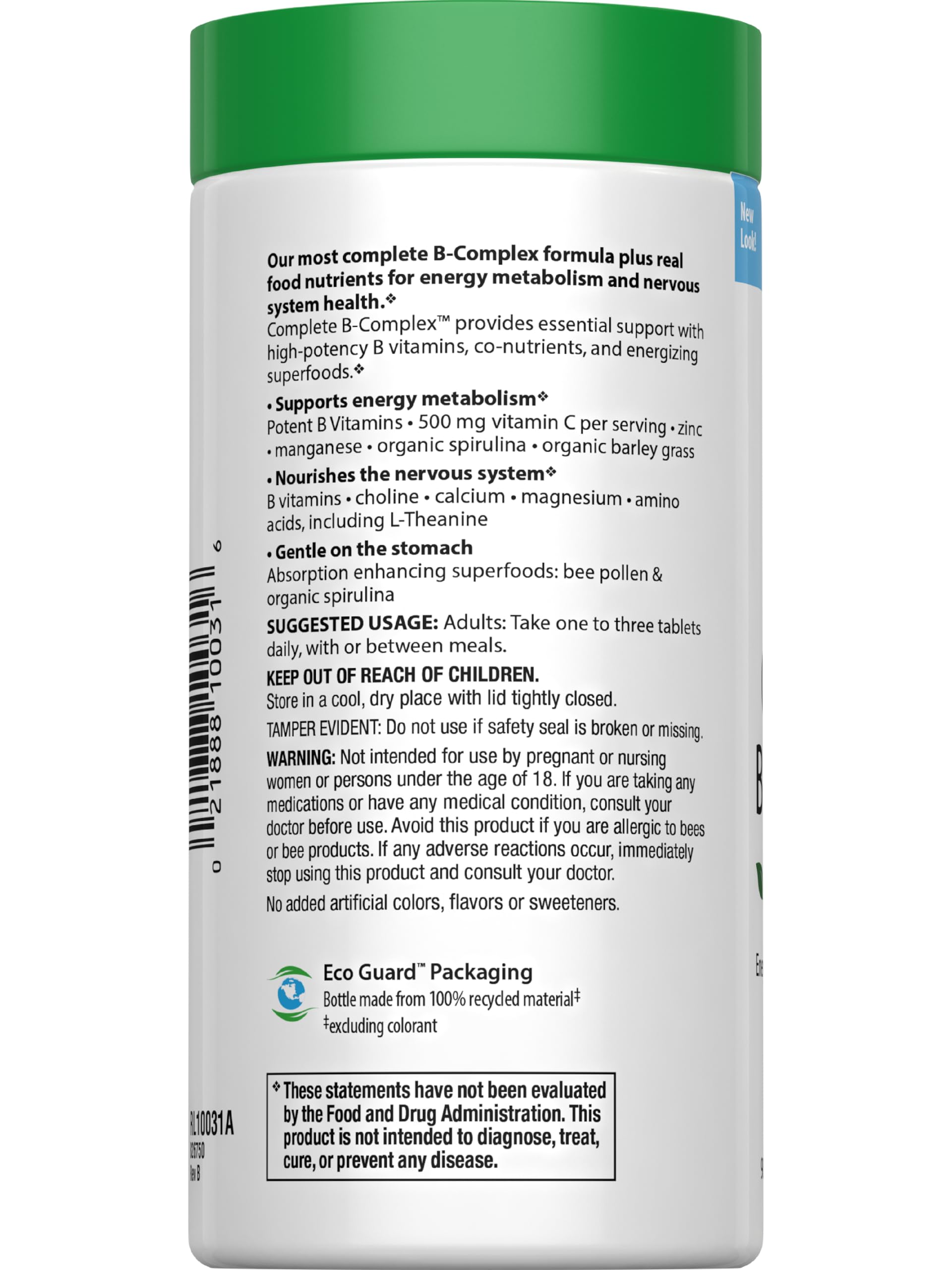 Rainbow Light Complete B-Complex package close-up suggests vitality and daily use.