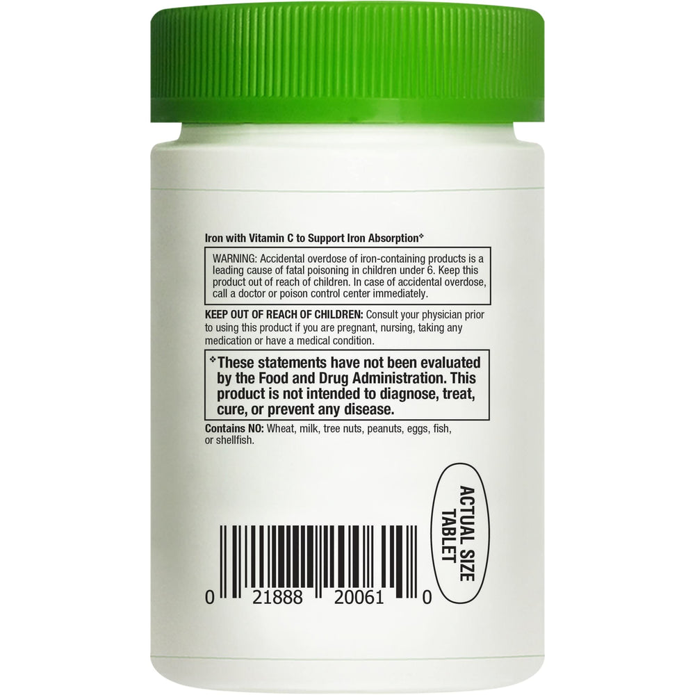 Rainbow Light Complete Iron Mini-Tabs packaging inside view demonstrates a simple daily routine.