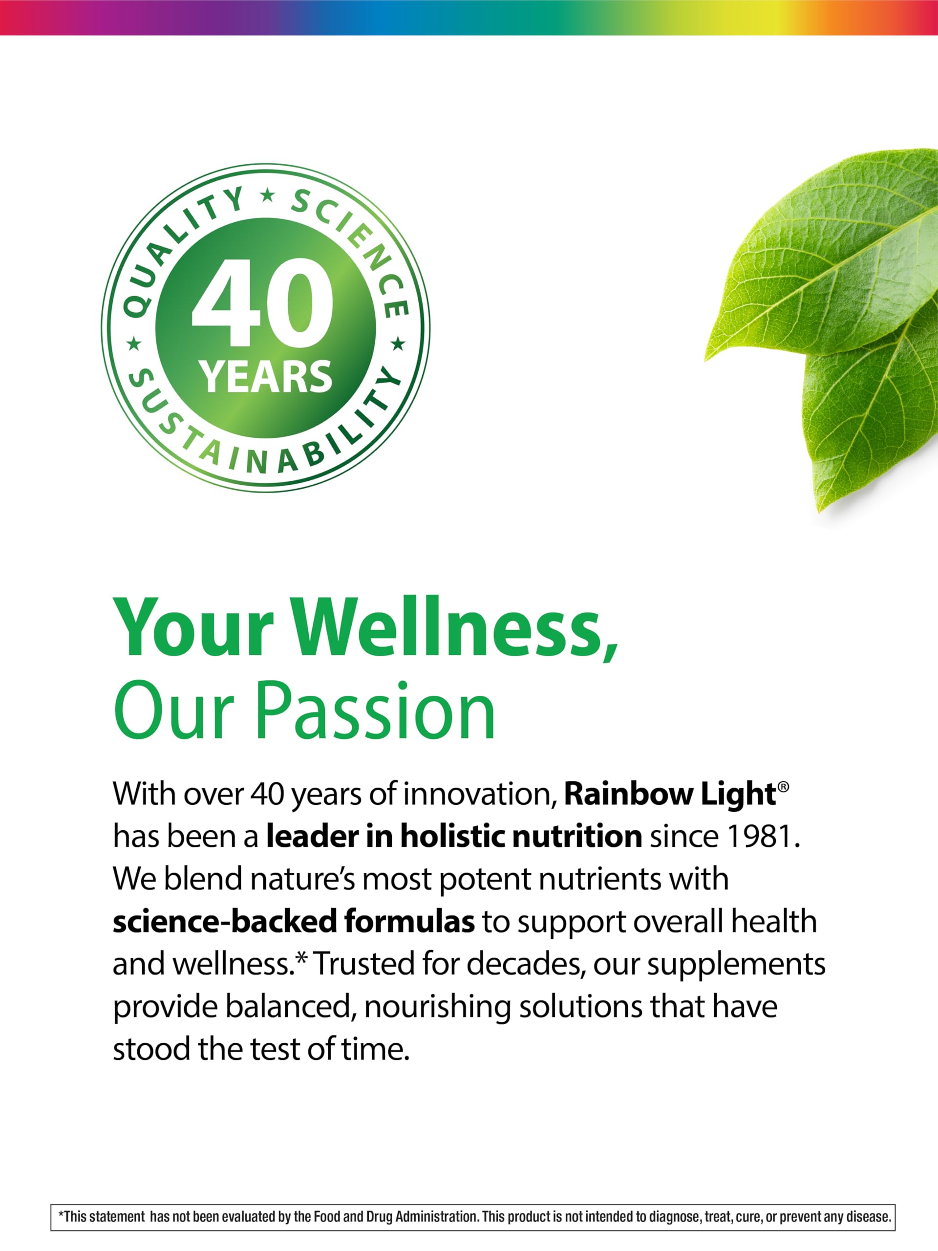 Rainbow Light Eco Guard packaging made from 100% recycled paperboard.