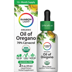Rainbow Light Oil of Oregano bottle with dropper for easy daily use.