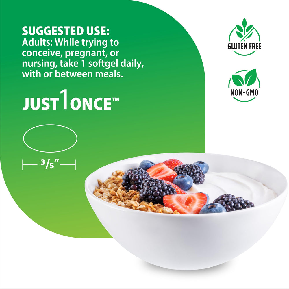 Rainbow Light Prenatal DHA softgels come in a recycled, BPA-free bottle.