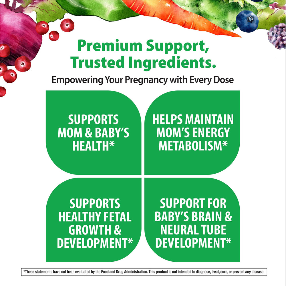 Rainbow Light Prenatal One nutrition facts image shows comprehensive vitamin and mineral lineup.