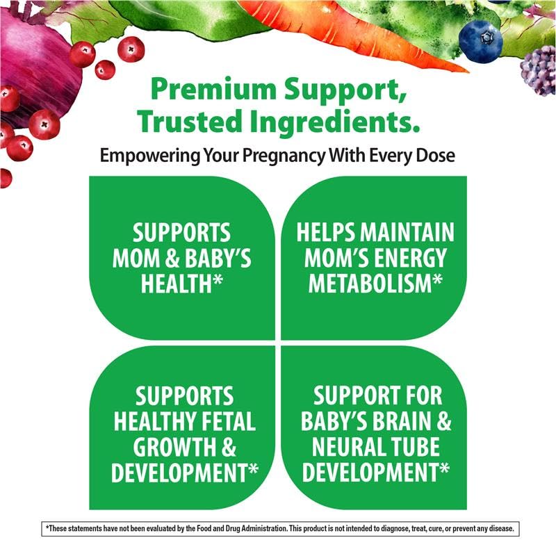 Rainbow Light Prenatal One+ ingredients scene with plant-based nutrients