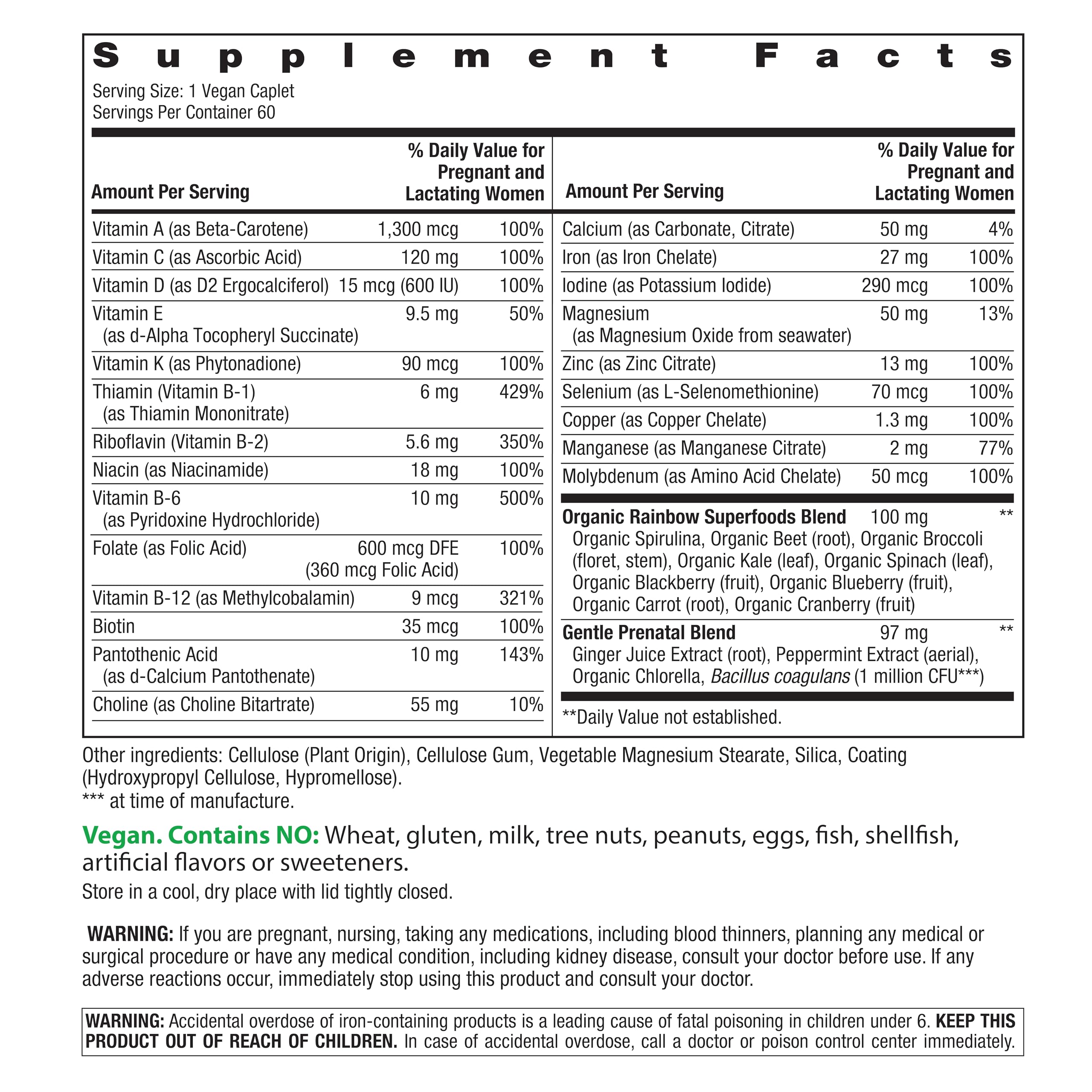 Rainbow Light Prenatal One tablets close-up highlighting high potency vitamins for daily use.