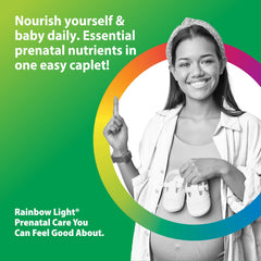 Rainbow Light Prenatal One tablets close-up for easy daily intake
