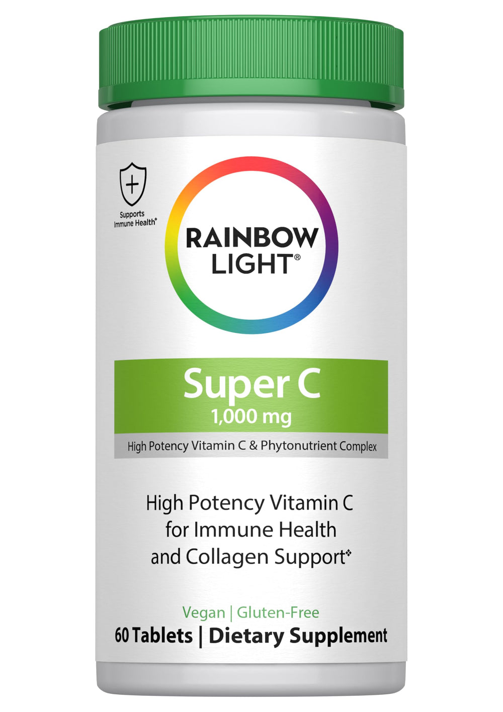 Rainbow Light Vitamin C 1000mg bottle supports daily immune wellness.