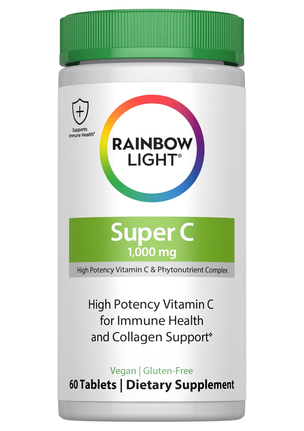 Rainbow Light Vitamin C 1000mg bottle supports daily immune wellness.