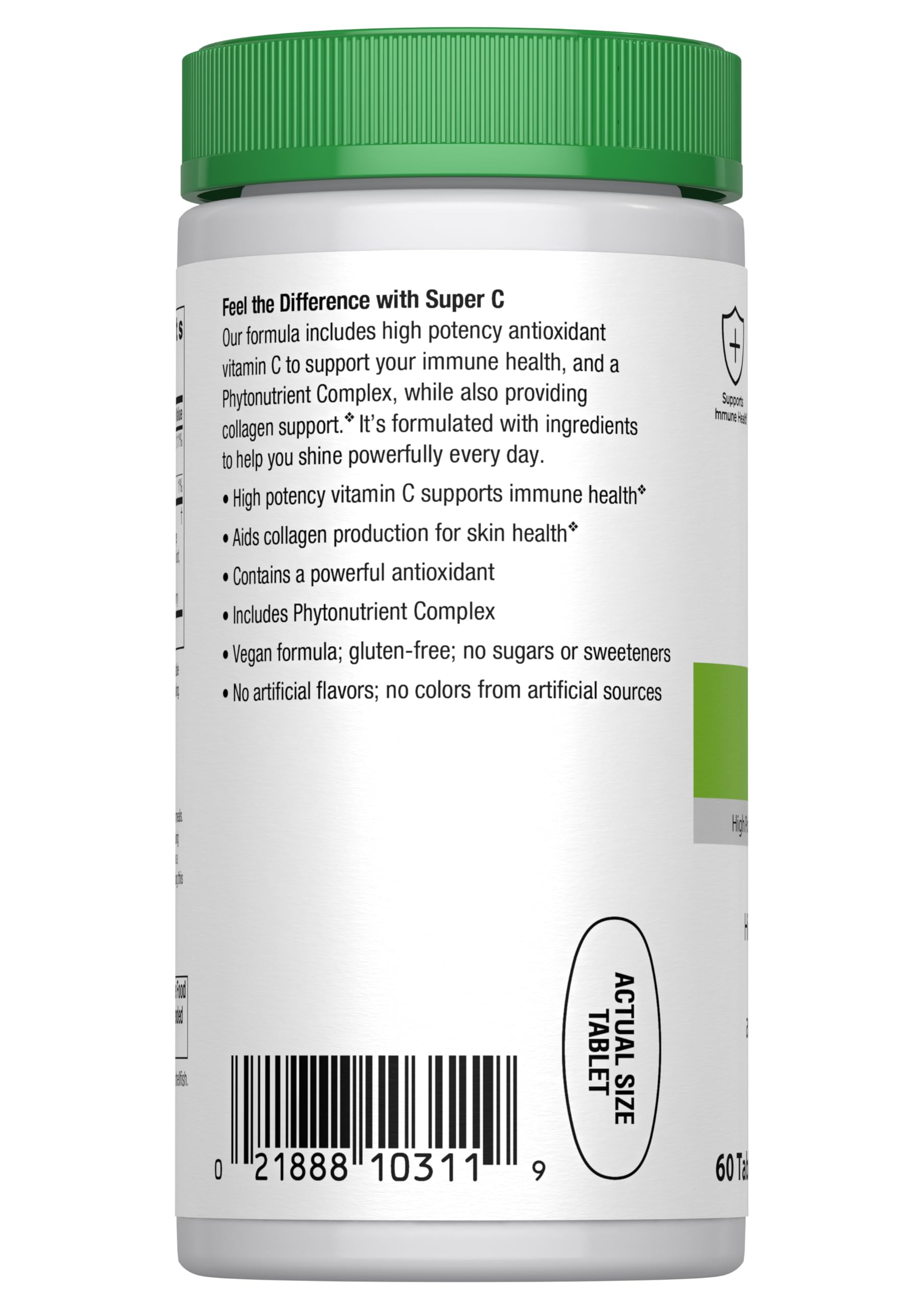 Rainbow Light Vitamin C 1000mg label close-up showing phytonutrient blend.