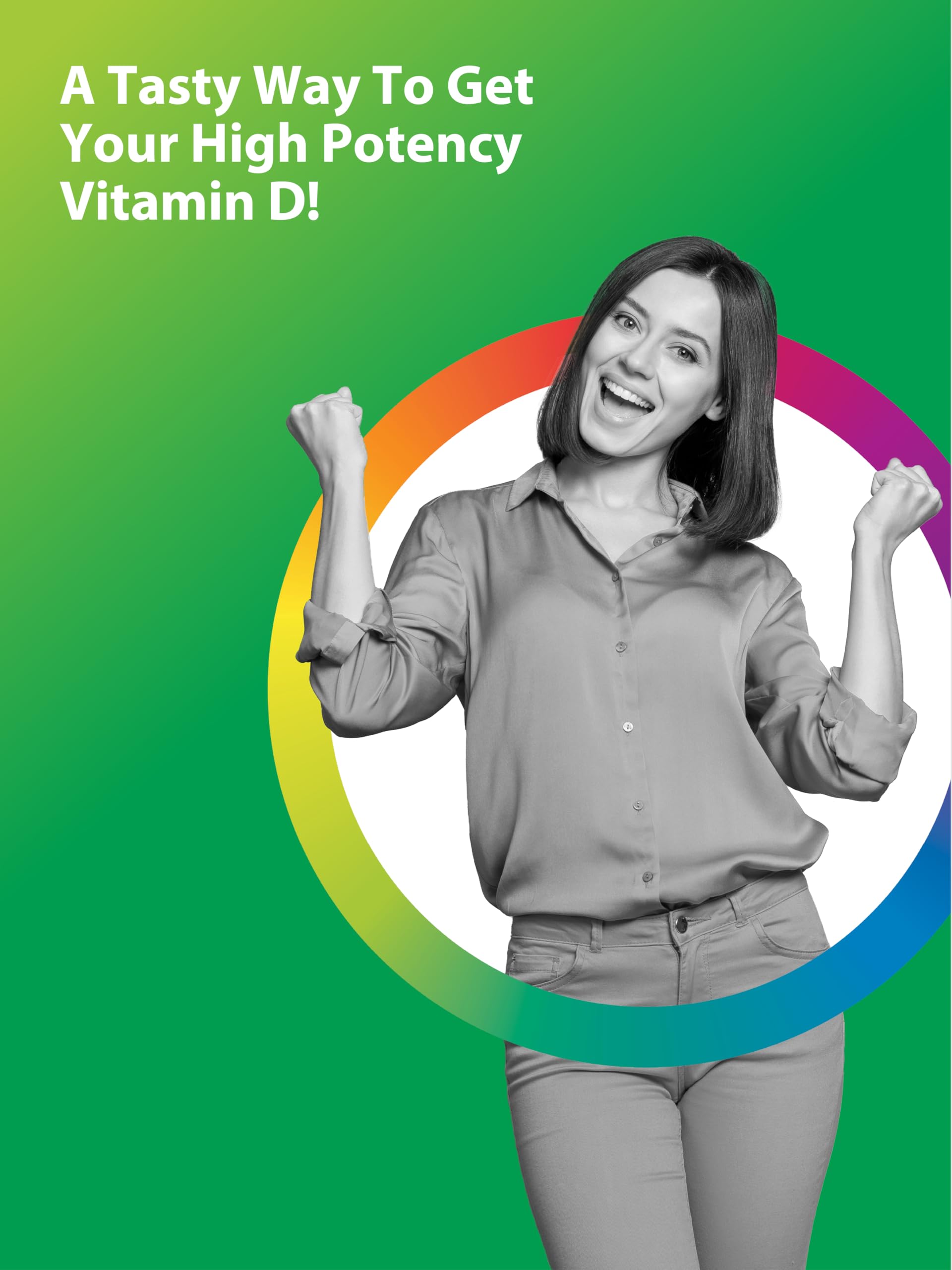 Rainbow Light Vitamin D3 Gummies pack front displaying berry flavor and easy daily use.