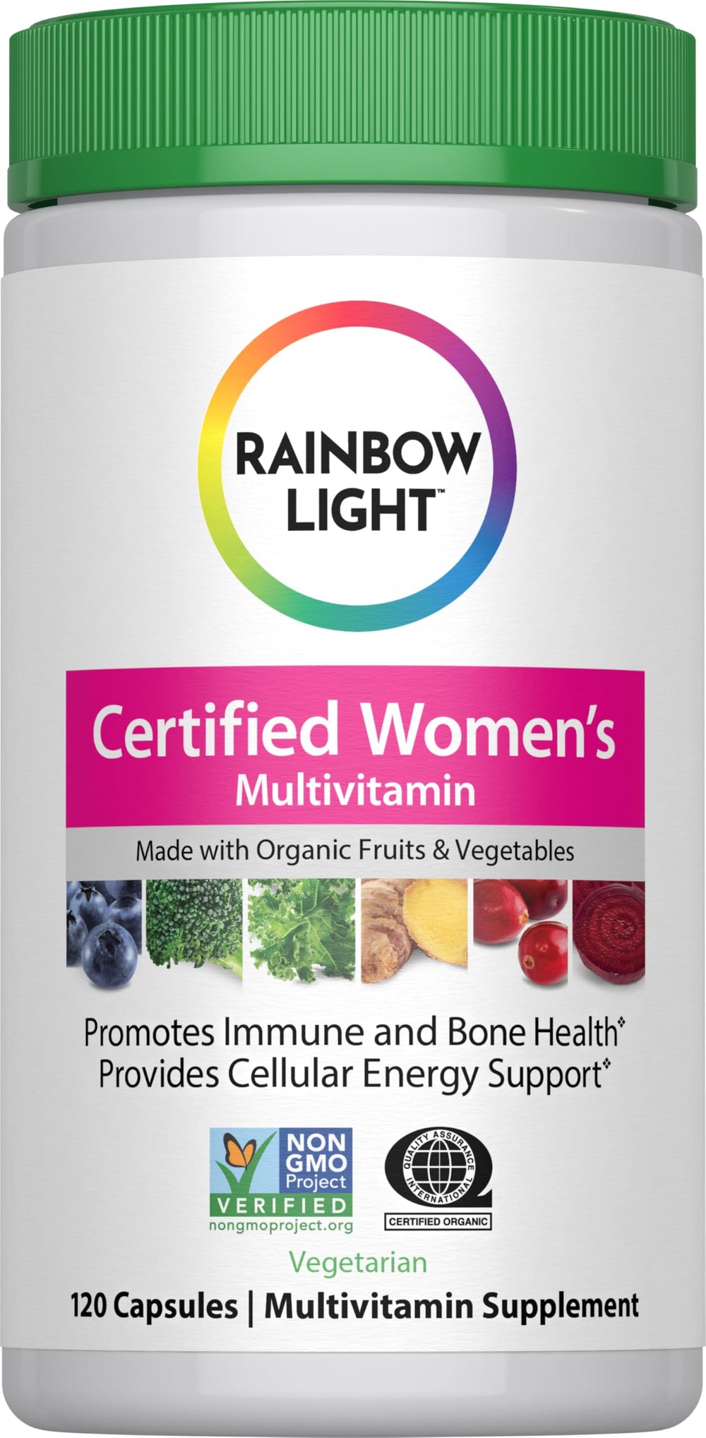 Rainbow Light Women's Multivitamin bottle front view for daily wellness