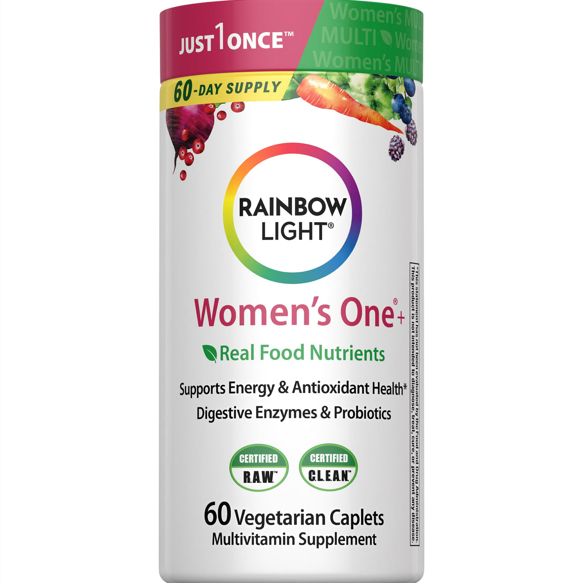 Rainbow Light Womens Multivitamin One Plus bottle front view for daily support
