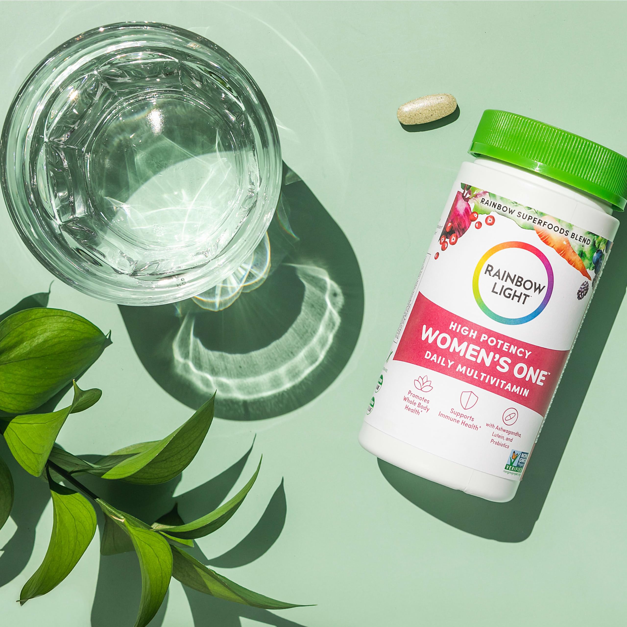 Rainbow Light Women's One ingredient highlights suggest balanced daily nutrition