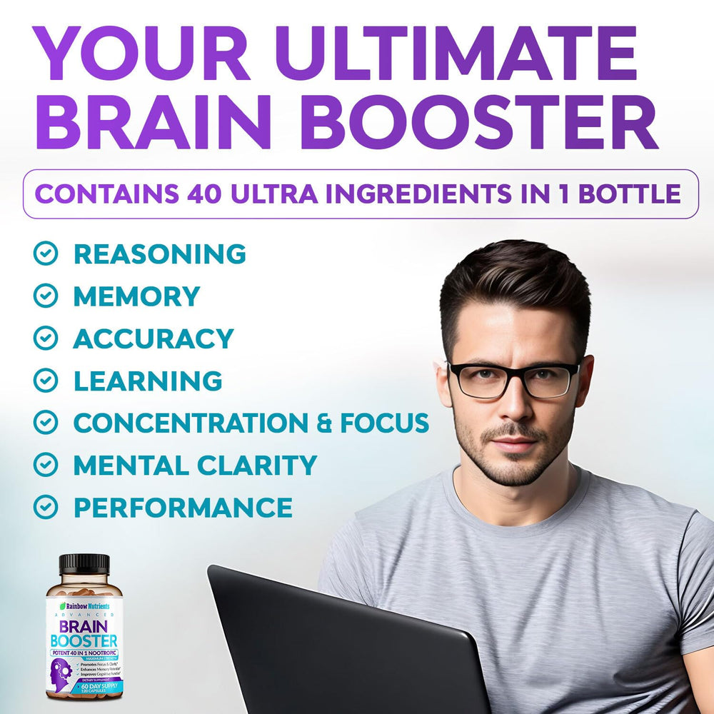 Rainbow Nutrients DMAE brain booster capsules ready for study sessions.