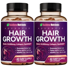 Rainbow Nutrients Hair Growth bottle front for a two-month daily routine