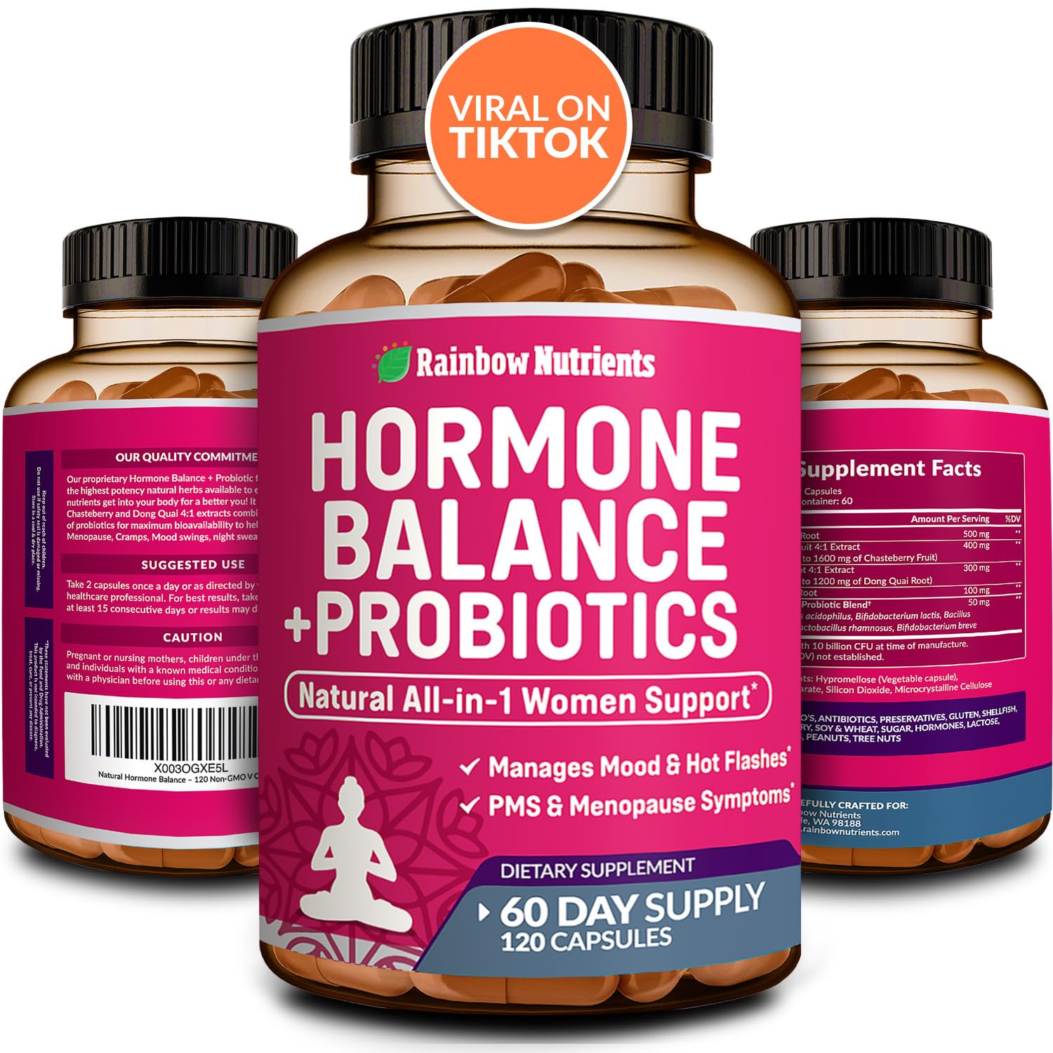 Rainbow Nutrients Hormone Balance bottle front for daily wellness