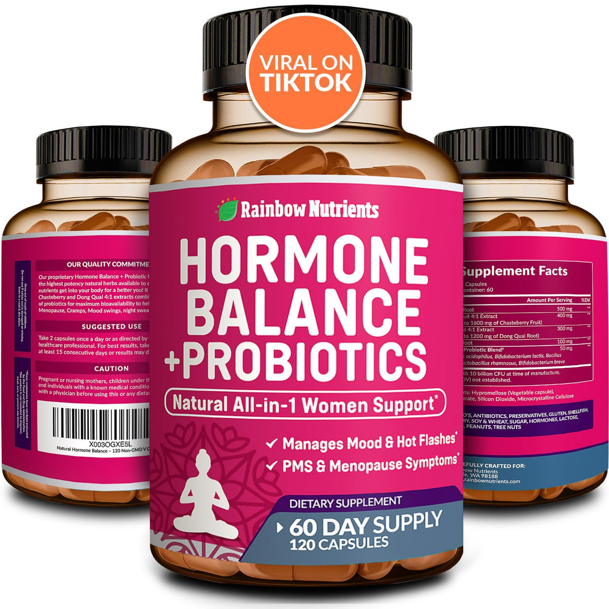 Rainbow Nutrients Hormone Balance bottle front for daily wellness