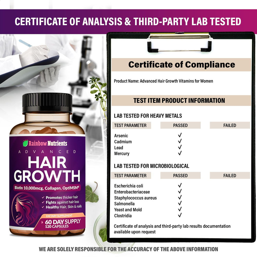 Rainbow Nutrients non-GMO USA-made label indicating quality ingredients.