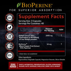 Rainbow Nutrients Shilajit container shows 85+ trace minerals