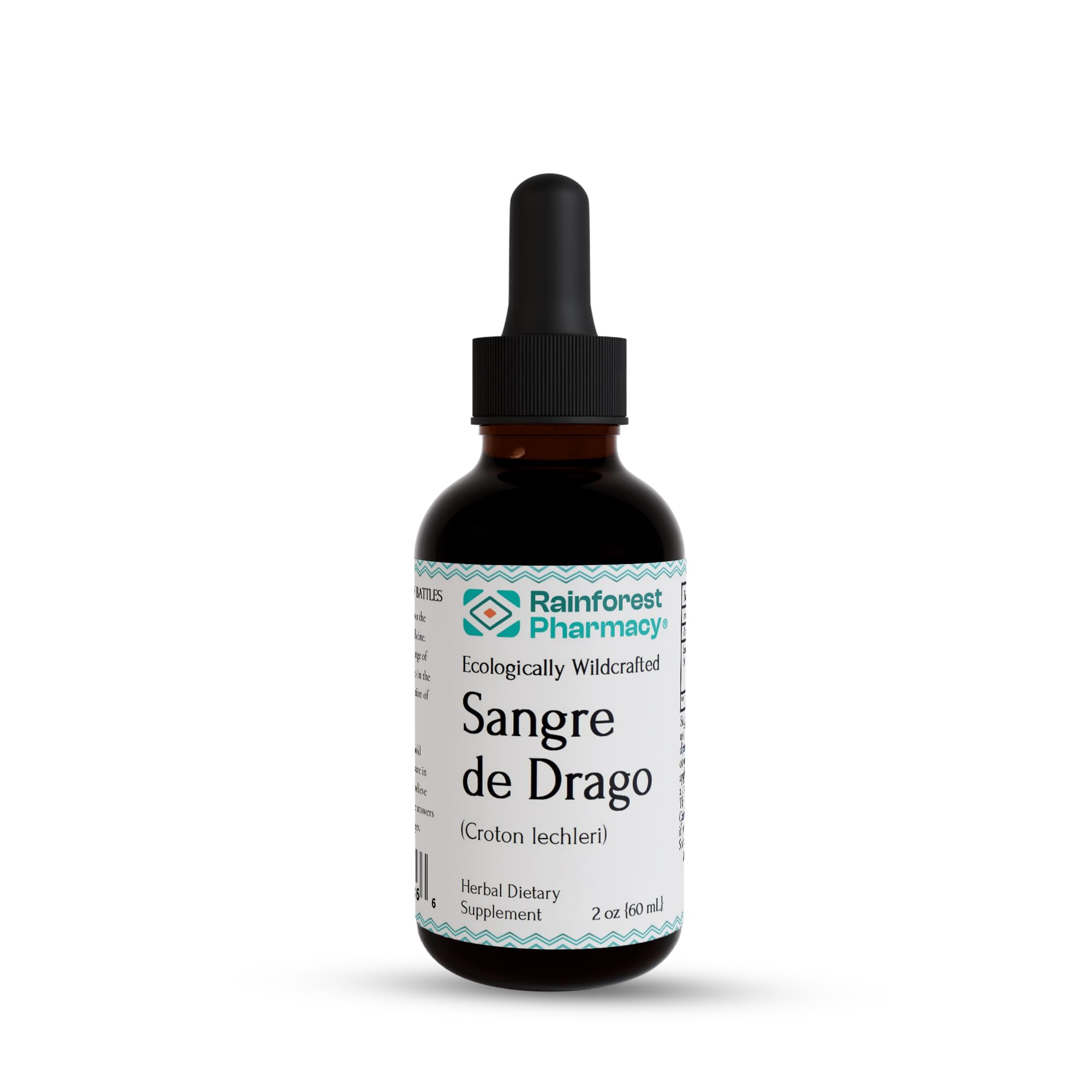 Rainforest Pharmacy Sangre de Drago bottle with dropper for daily skin and digestive use.