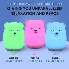 RAINLAX Breathing Bear noise machine masks distractions for better sleep