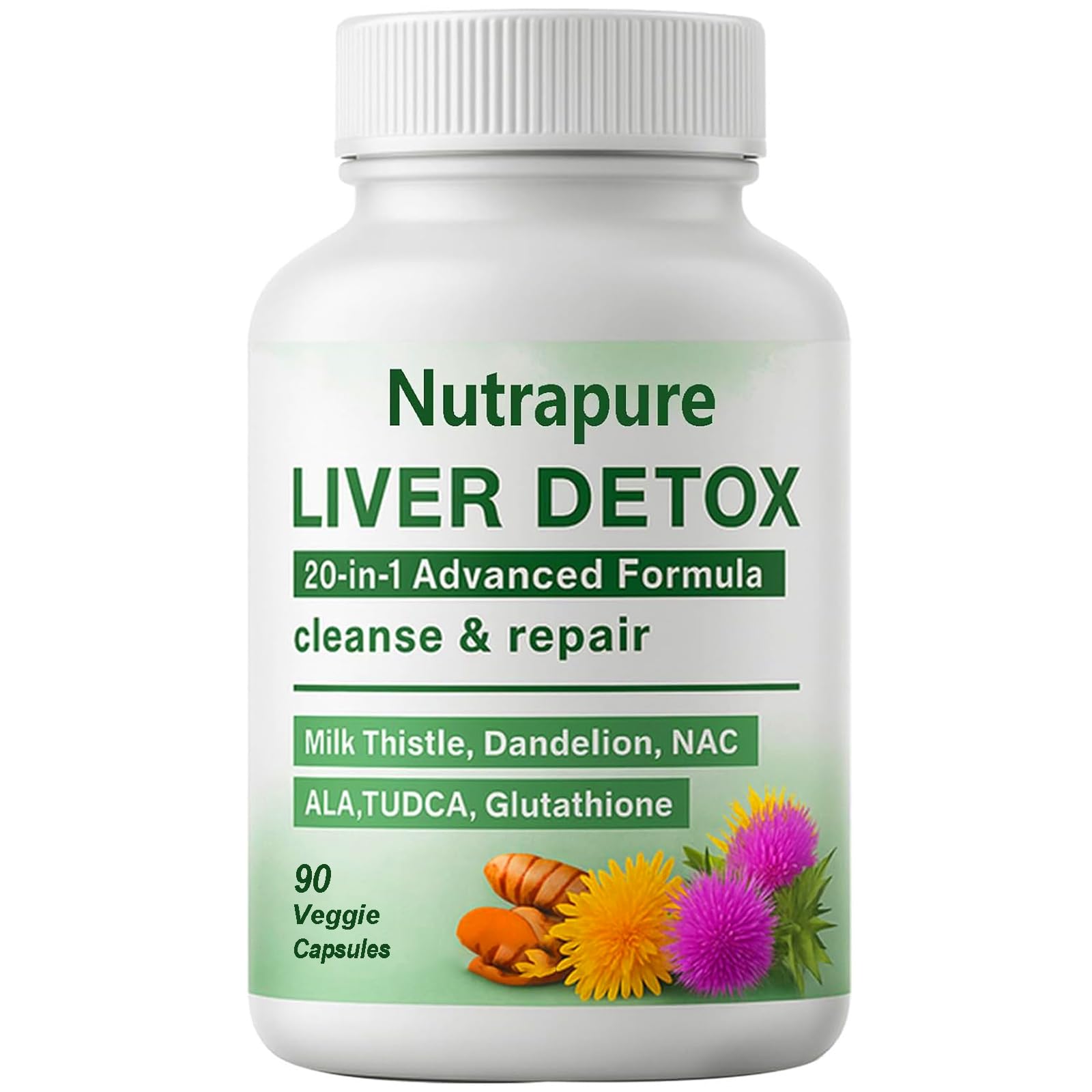 Raipult Nutrapure liver detox capsules bottle for easy daily liver support and digestive balance.