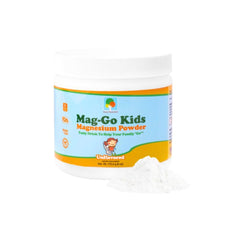 Raise Them Well Mag-Go Kids magnesium powder bottle ready for daily digestive support.