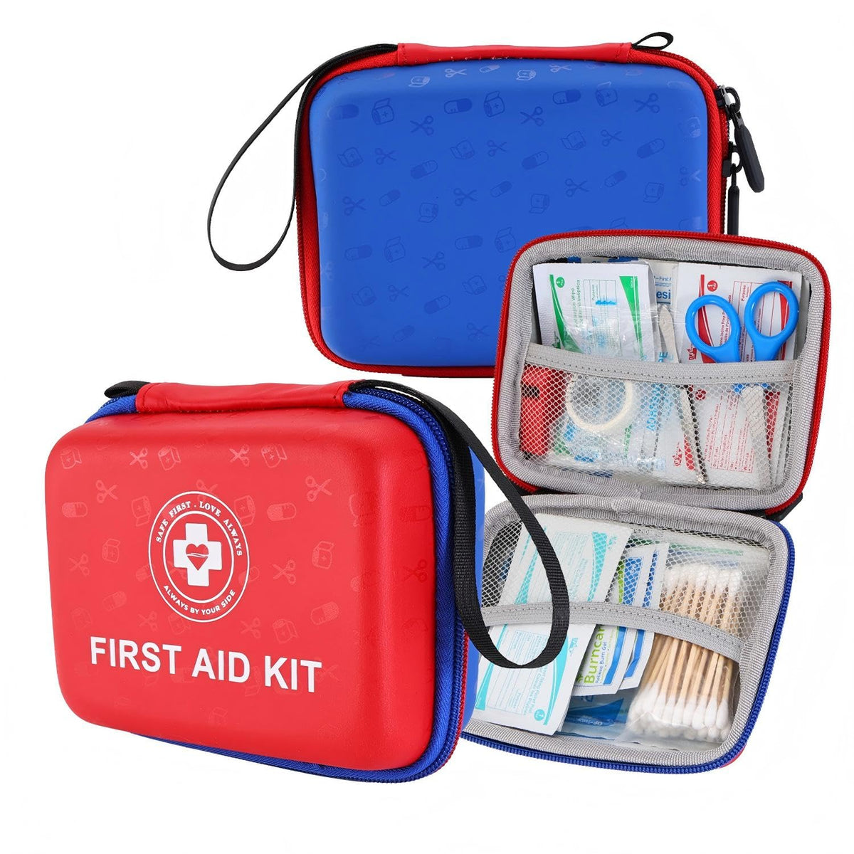 Raismile Small First Aid Kit with hard shell exterior for portable safety on the go.