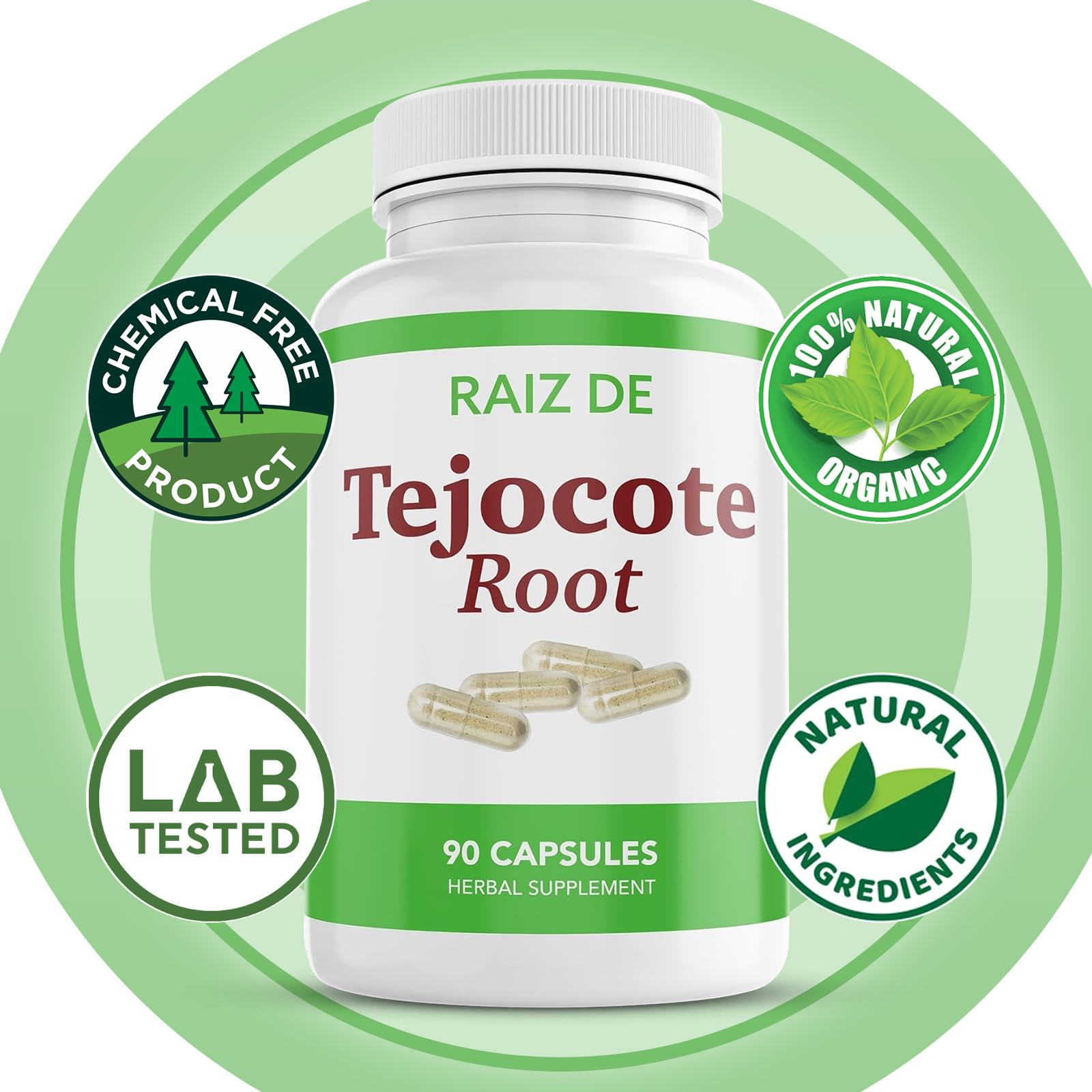Raiz DE Tejocote root ingredients label emphasizes premium quality.