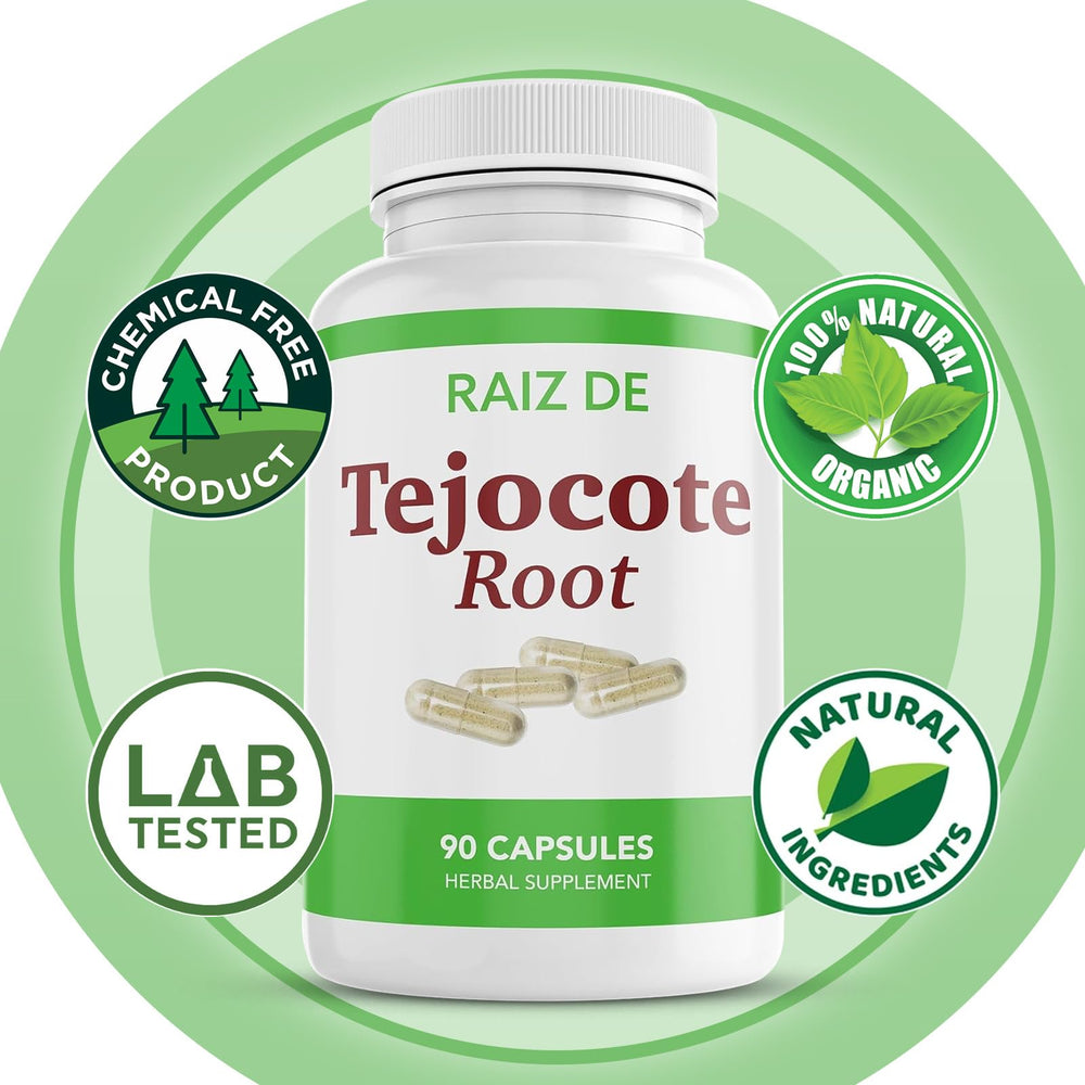 Raiz DE Tejocote root ingredients label emphasizes premium quality.