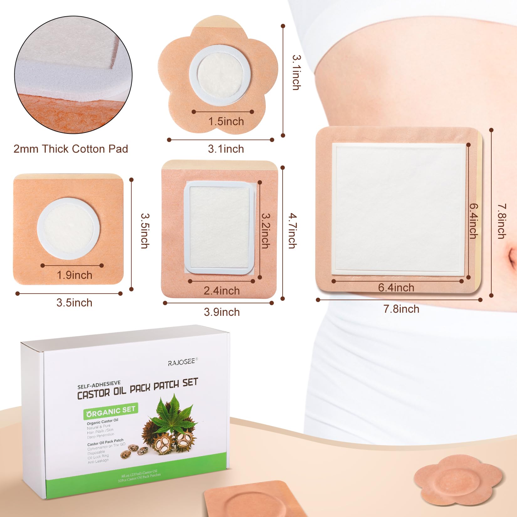 RAJOSEE castor oil pack anti-leak film protects clothing during use