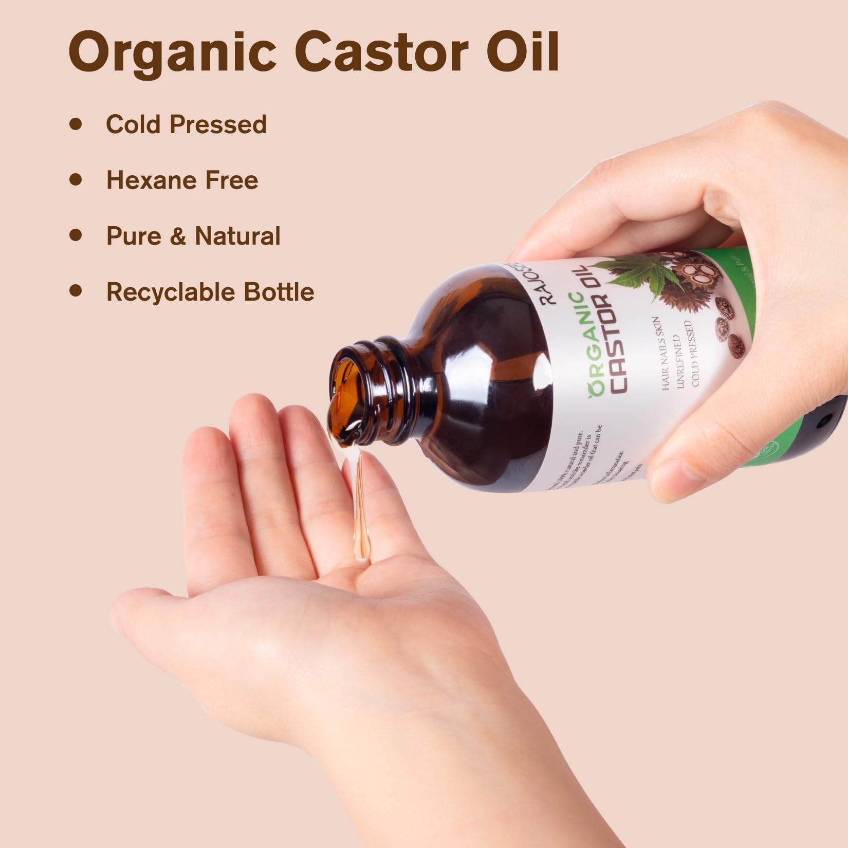 RAJOSEE castor oil pack soft cotton layer cushions skin during wear
