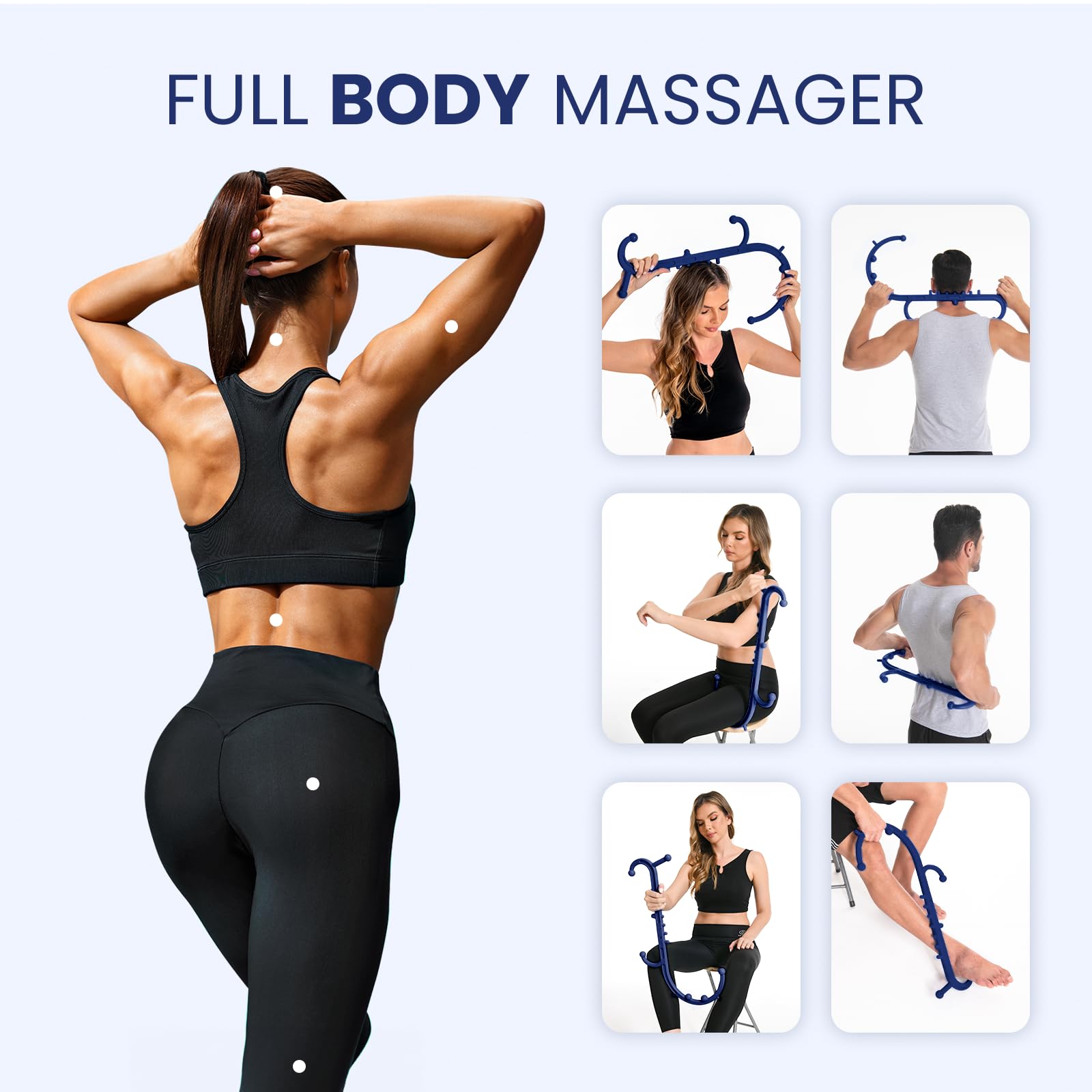 Ranarose 8-node massage cane targets knots and trigger points for faster relief