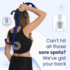 Ranarose back massager on shoulders demonstrates tension relief and improved mobility