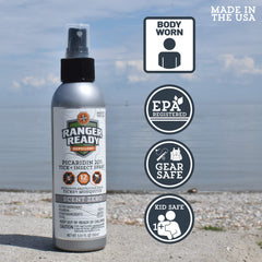 Ranger Ready 360-degree mist spray provides quick, even coverage for outdoor adventures.