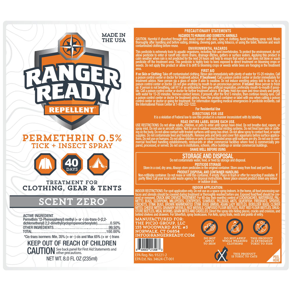 Ranger Ready DEET-free spray safe for fabrics and plastics