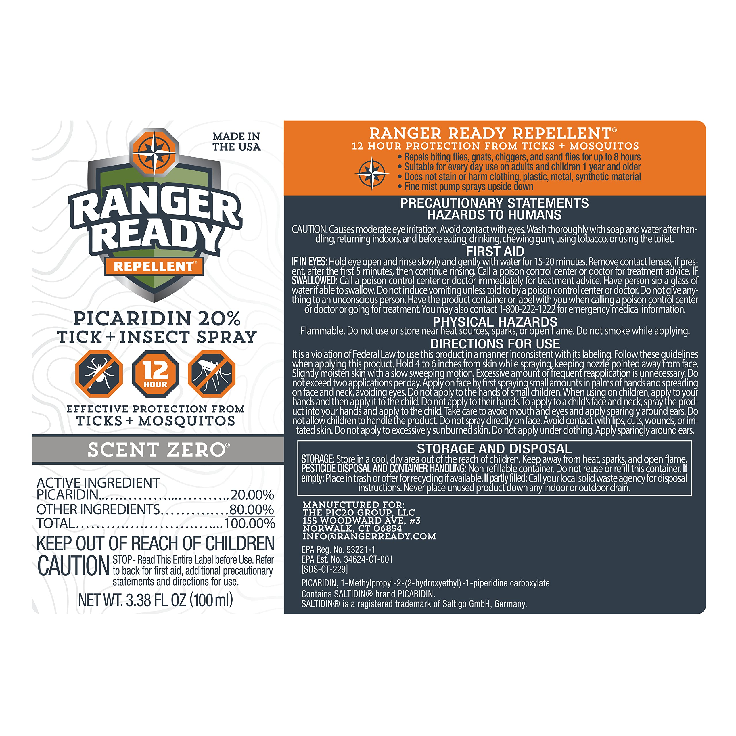 Ranger Ready no-stain on clothes and gear feature preserves fabrics and gear.