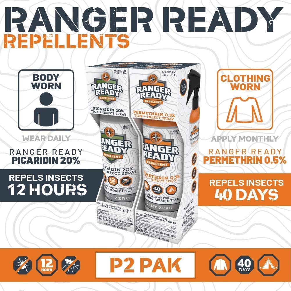 Ranger Ready P2Pak 360-degree spray in action on outdoor gear